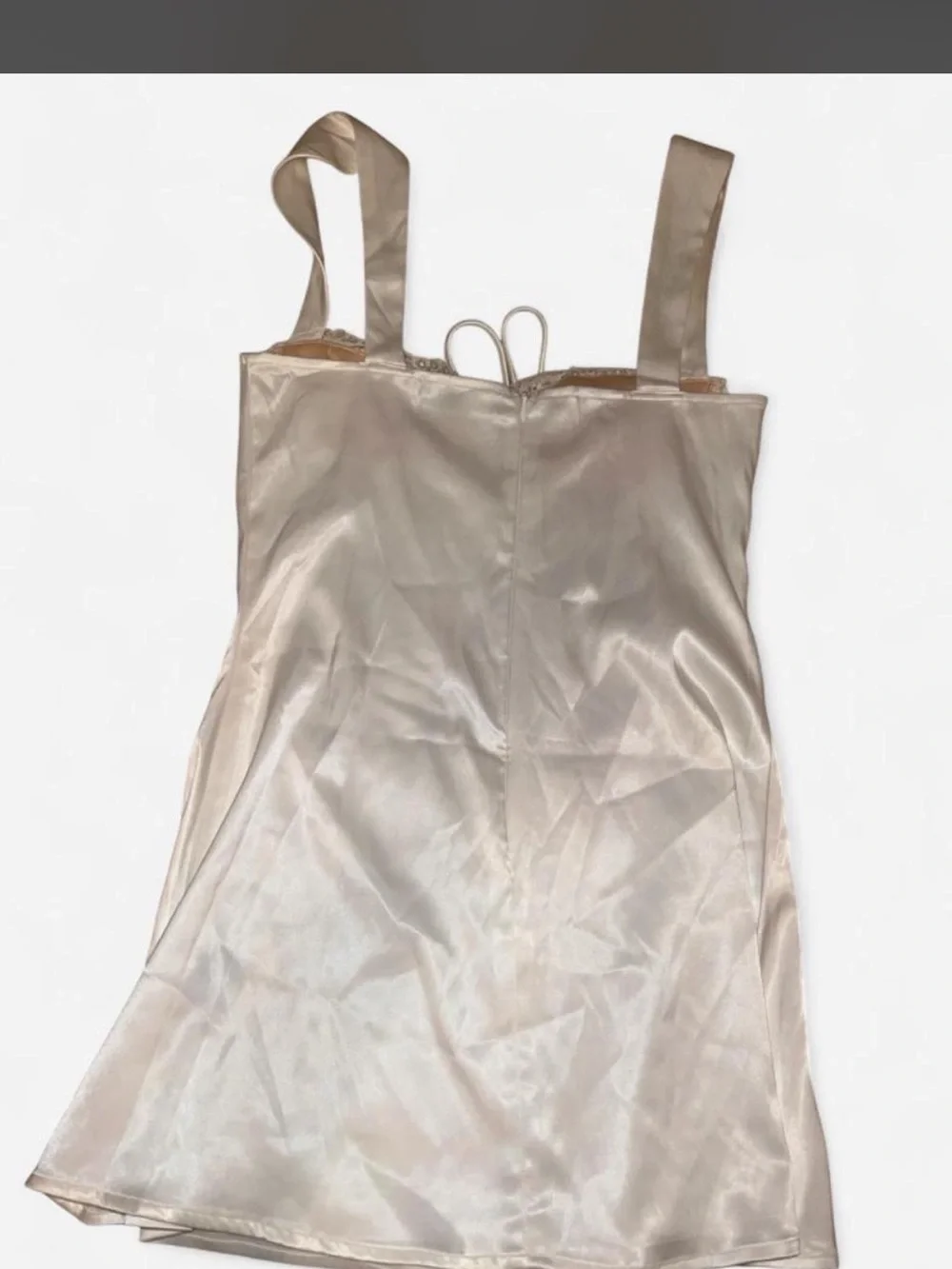 Finesse Satin Lace-Trim Slip — white